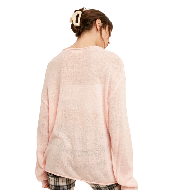women's pink summer knit sweater - Pink Peach Boutique