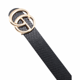 Faux Leather Belt with Gold Buckle - Shop Amour Boutique