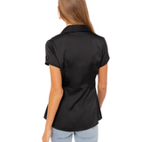 Cap Sleeve Fit & Flare Shirt - Black - Shop Amour Boutique