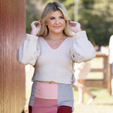 September Morning Ribbed Sweater - Oatmeal - Pink Peach Boutique