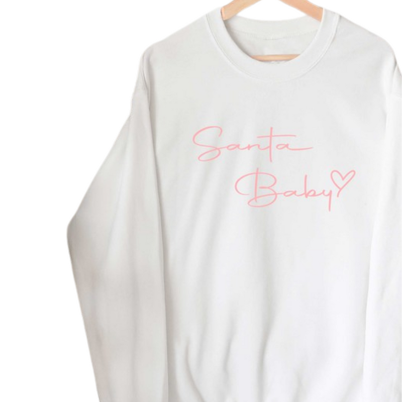 Santa Baby Heart Sweatshirt - Pink Peach Boutique