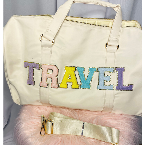 Chinelle Varsity Travel Bag - Pink Peach Boutique