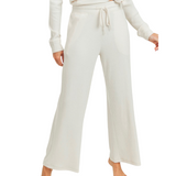 Ribbed Lounge Pants - Ivory - Pink Peach Boutique