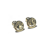 Smiley Face Stud Earrings - Gold - Pink Peach Boutique