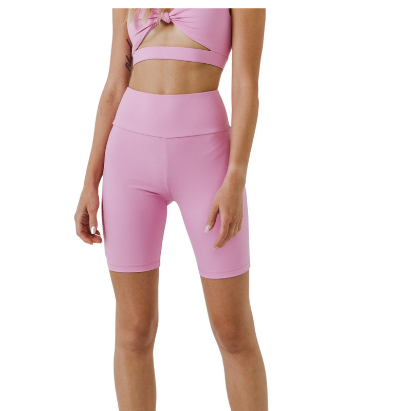 Pink Highwaisted Bike Shorts - Pink Peach Boutique