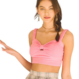 Power of Pink Ribbed Crop Top - Pink Peach Boutique