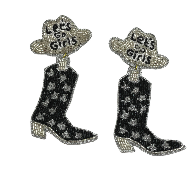 Let's Go Girls Beaded Boots - Pink Peach Boutique