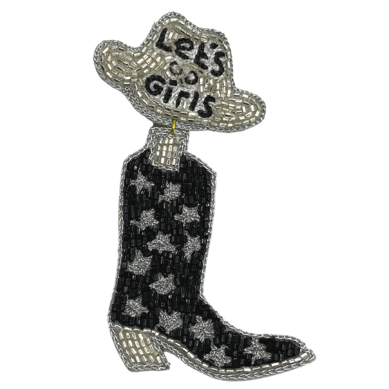 Let's Go Girls Beaded Boots - Pink Peach Boutique