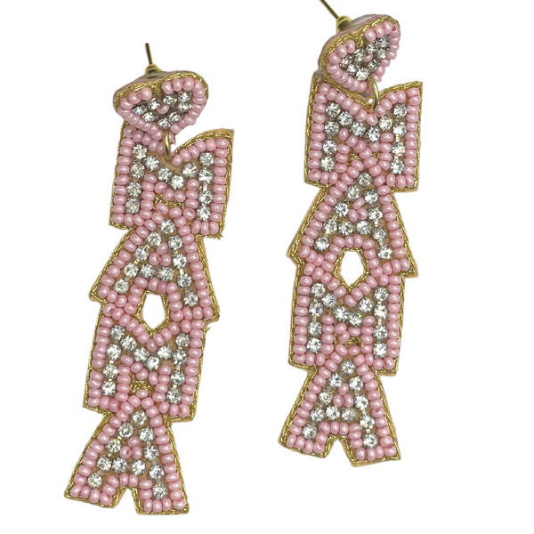 Beaded mama Earrings - Pink Peach Boutique