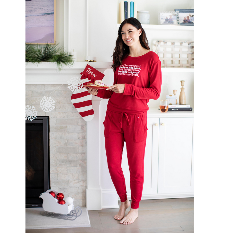 Candy Cane Christmas Joggers - Red - Pink Peach Boutique