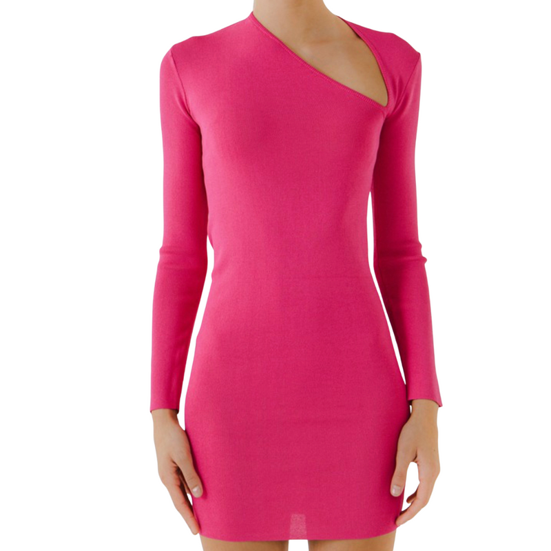 Pink Cut Out Long Sleeve Dress - Pink Peach Boutique