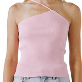 Pink One Shoulder Strap Tank Top - Pink Peach Boutique