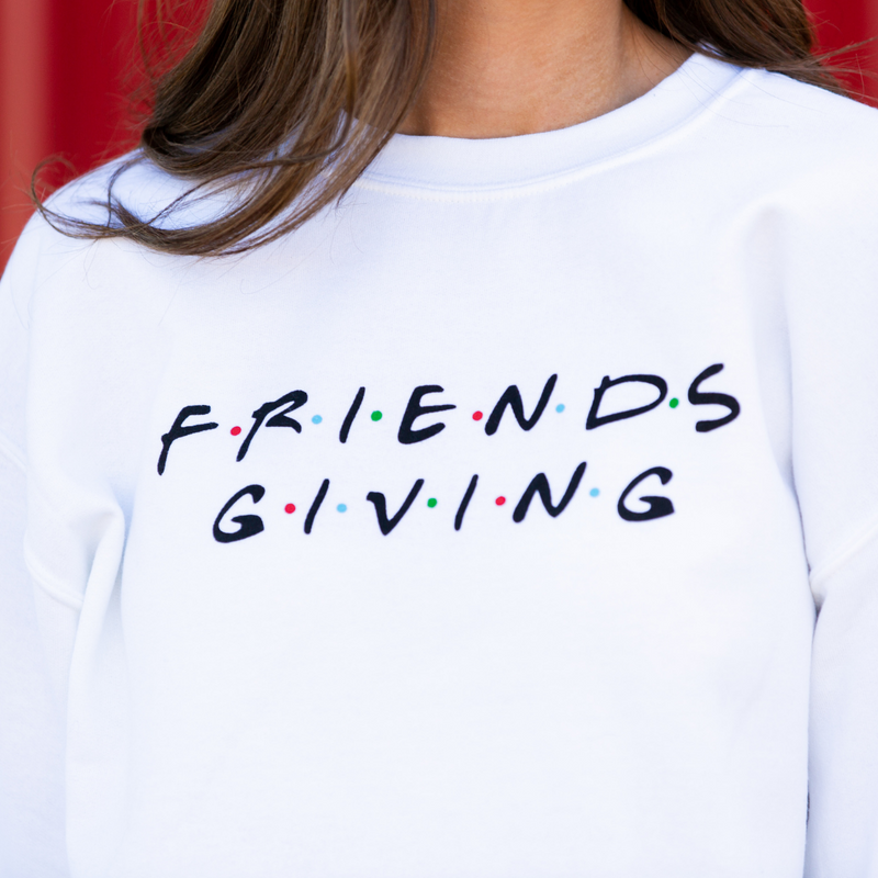 Friendsgiving Sweatshirt - White - Pink Peach Boutique