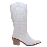 Giddy Up Cowgirl Boot - White - Pink Peach Boutique