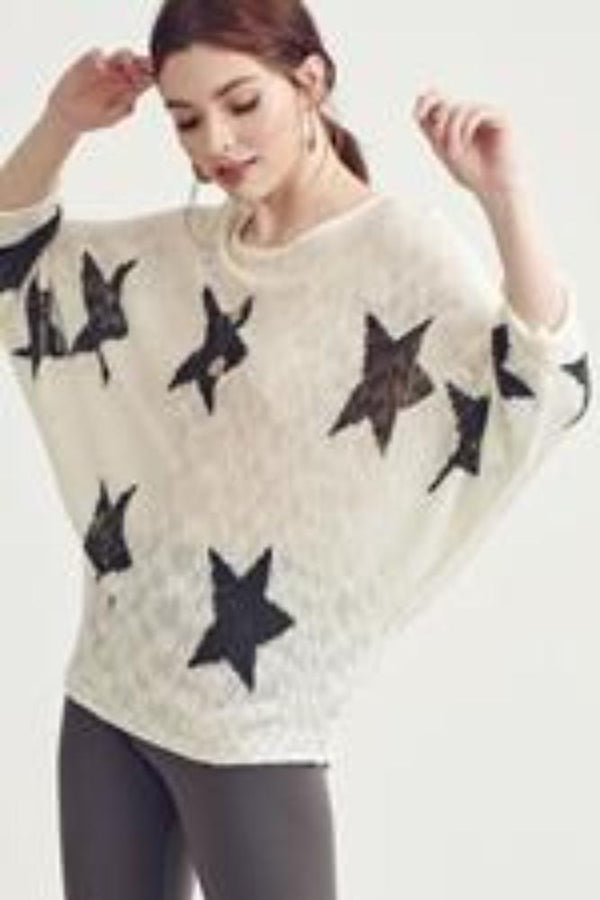 Counting Stars Ivory Sweater - Pink Peach Boutique