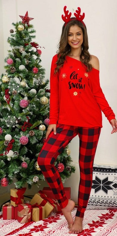 Let It Snow Loungewear - Red - Pink Peach Boutique