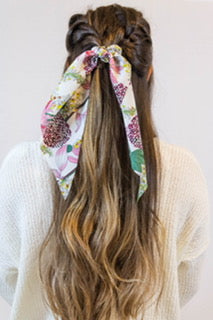 Floral Print Pony Scarf - Pink Peach Boutique