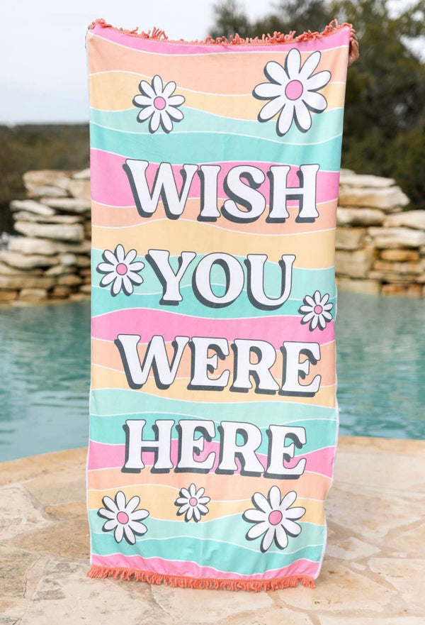 Wish You Were Here Towel - Shop Amour Boutique
