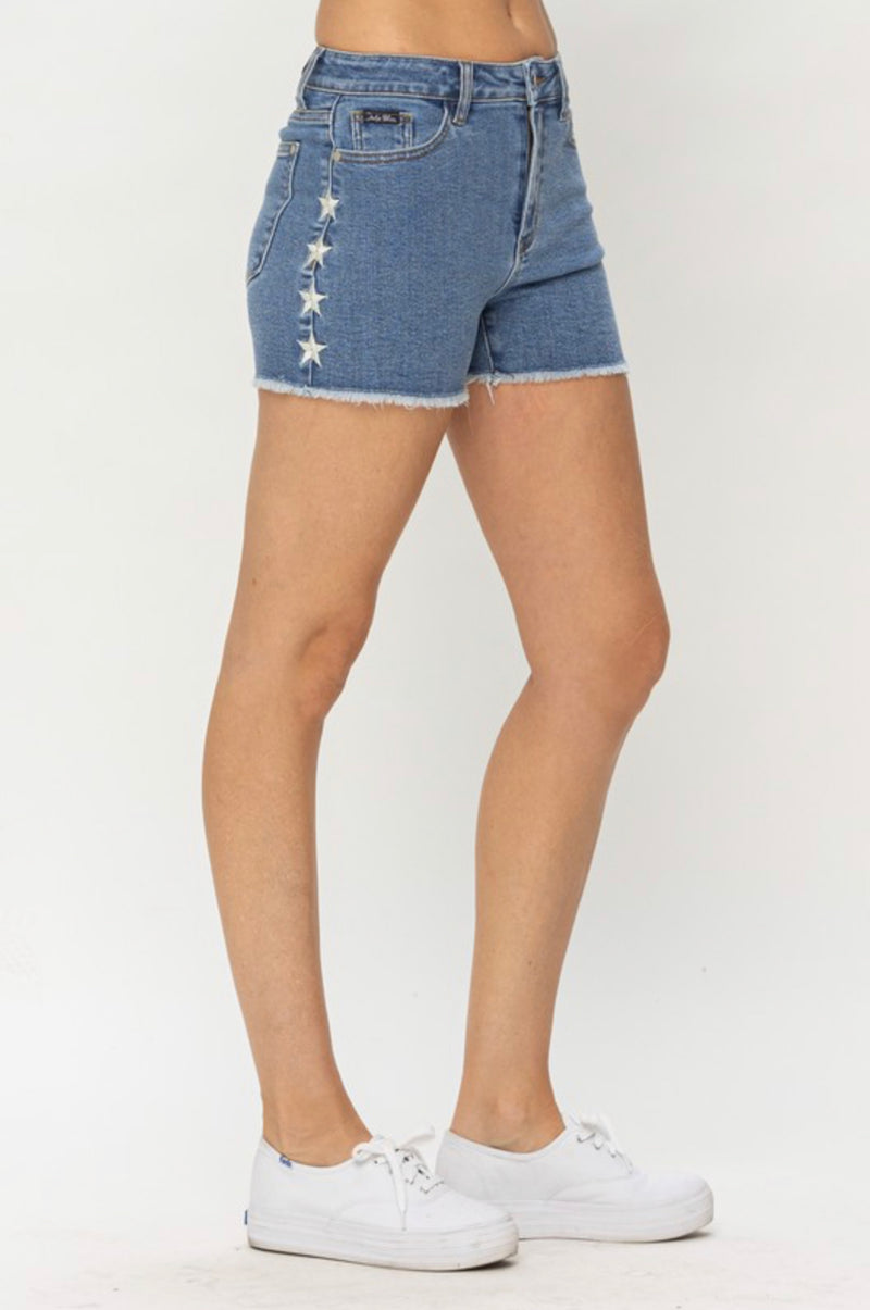 Judy Blue Star Denim Shorts - Shop Amour Boutique