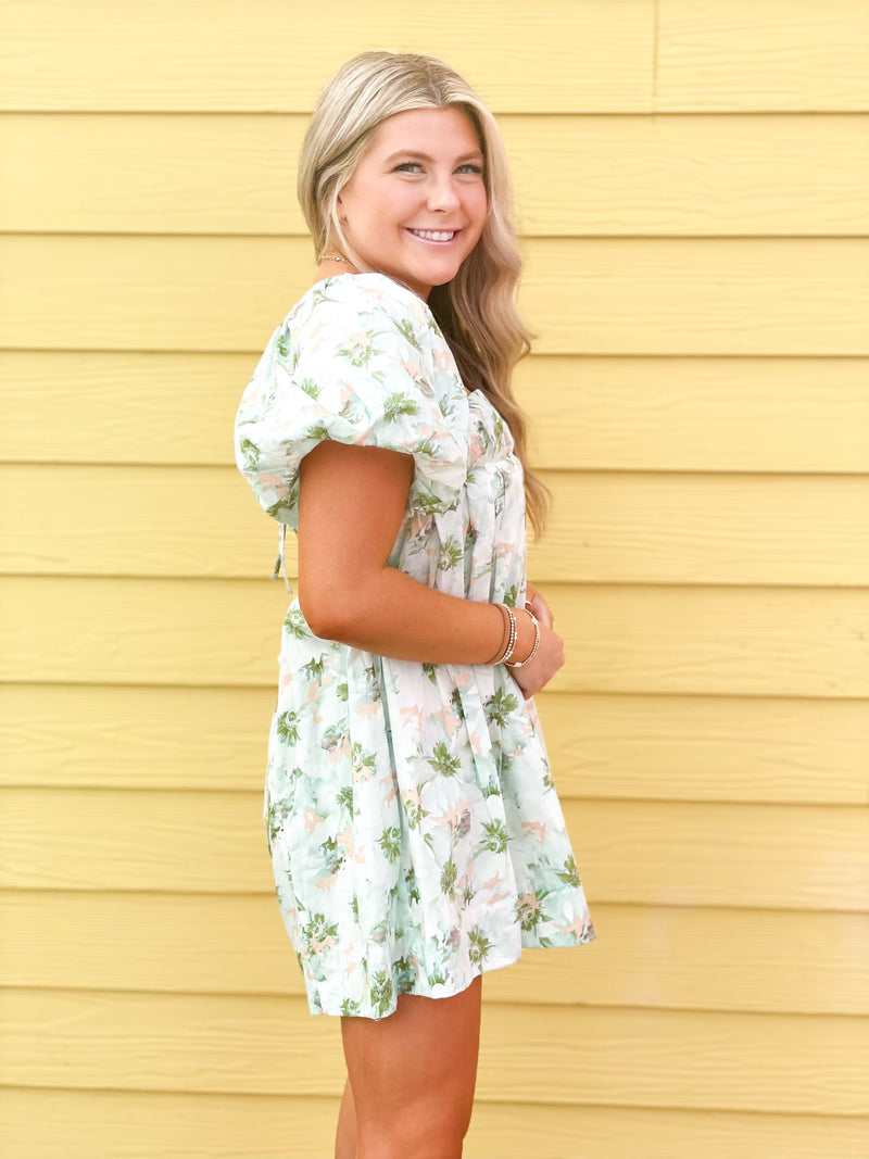 Peachy Keen Puff Sleeve Dress - Shop Amour Boutique