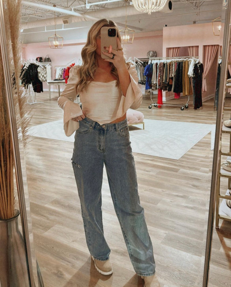 High Waist Relaxed Fit Jeans - Shop Amour Boutique
